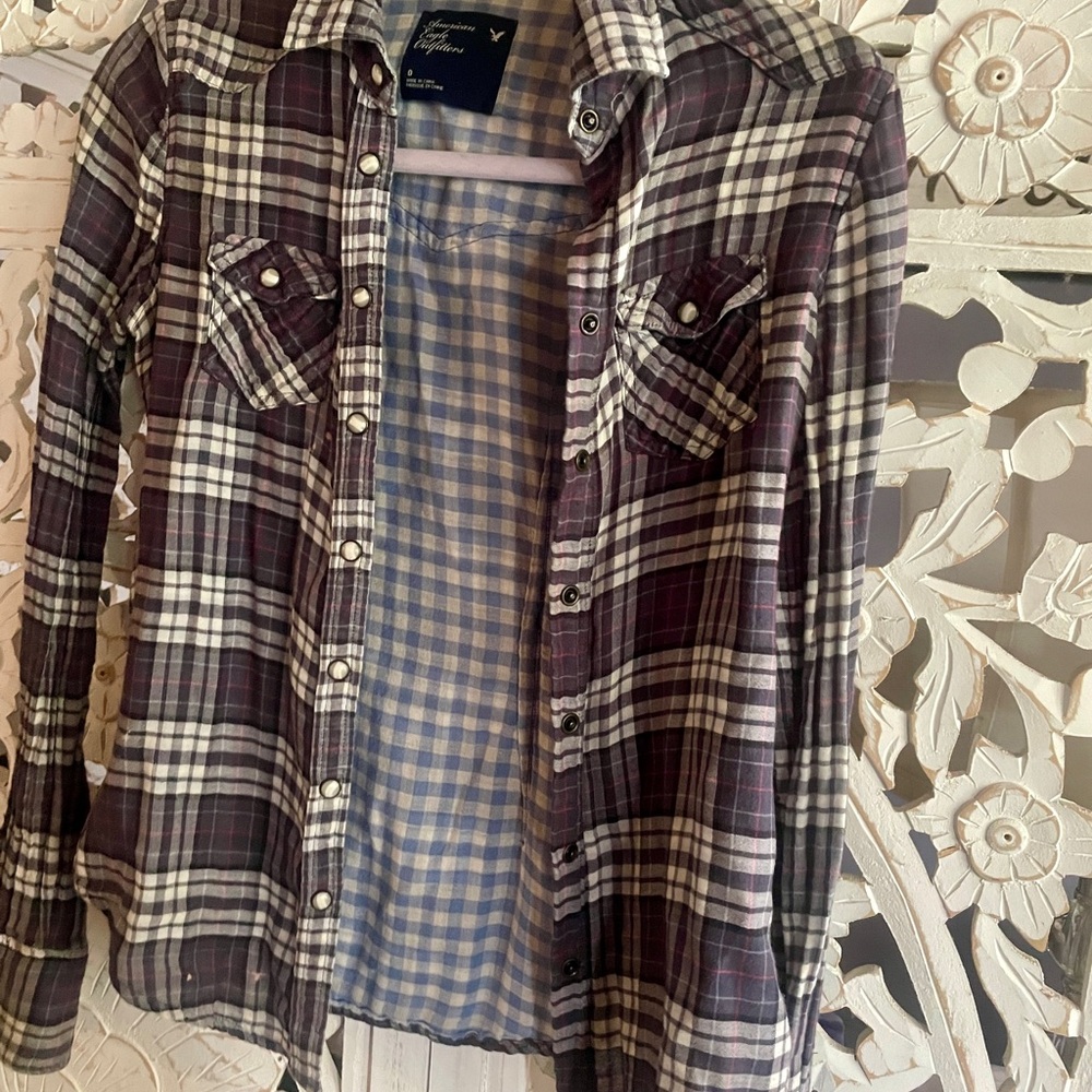 Plaid Button-Up Shirt